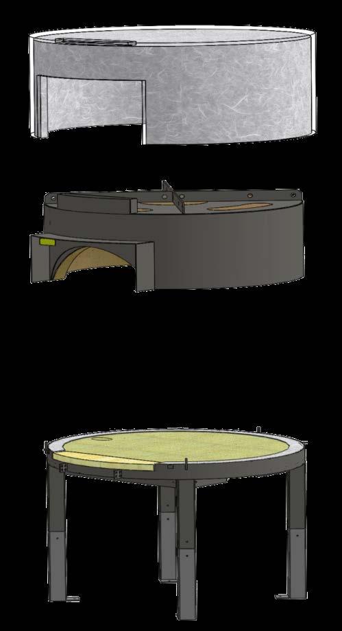 6. Construction Oven is designed in 2 pieces oven top & Insulation base ¼ / 6mm reinforced steel