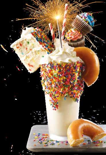 donut and finished with lots of whipped cream, and rainbow sprinkles. It s a party in a glass!