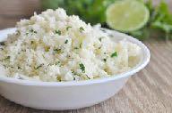 Cilantro Lime Rice 1 medium head cauliflower, rinsed 1 tbsp coconut oil 2 garlic cloves and 2 scallions, diced kosher salt and pepper, to taste 1-1/2 limes 1/4 cup fresh chopped cilantro Remove core