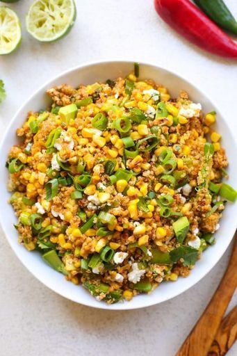 Southwest Avocado Quinoa Corn Salad Planned for Lunch on Wednesday, October 18, 2017 Source: www.asaucykitchen.
