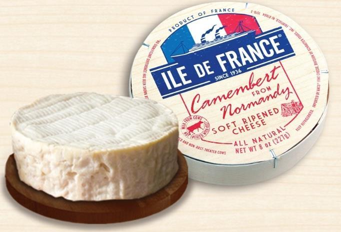 SOFT RIPENED CHEESE WITH BLOOMY RIND FAMILY CAMEMBERT DELICE DE FRANCE GRAND CAMEMBERT A grand Camembert with a rich, buttery flavor