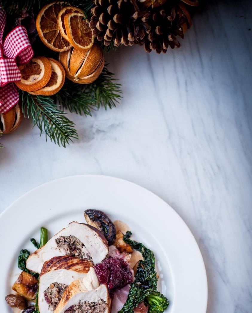 CHRISTMAS MENU LUNCH & DINNER 50 per person available from 21 st November until 30 th December MAINS Breast of Bronze Turkey bacon, creamed Brussel sprouts & chestnuts, gravy, duck fat roast potatoes