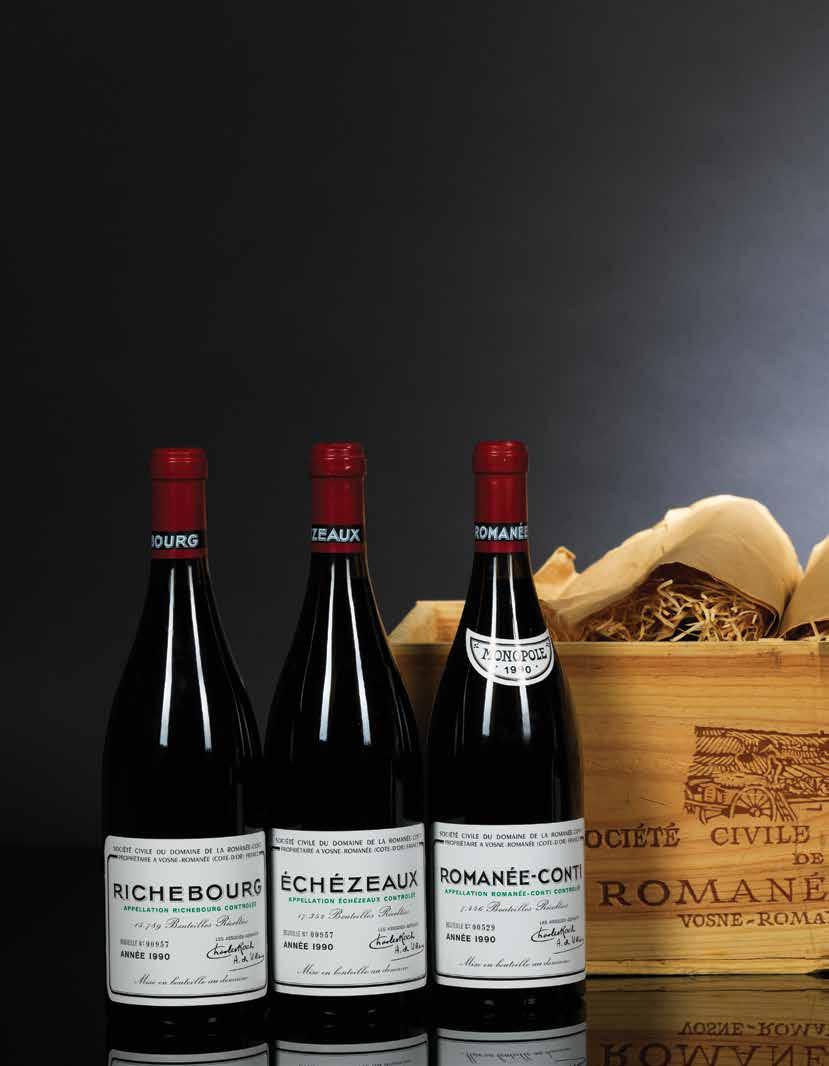 AN IMPECCABLE ASSORTMENT CASE OF DRC 1990 (LOT 294) The following case was acquired on release and stored in this consignor s home wine cellar since initial receipt.