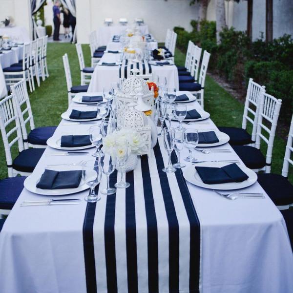 1 x white lantern large 2 x white lantern small 10 x silver/ gold underplates 2 x small fish bowls 1 x white twirl tablecloth 1 x blue and white stripe table runners 1 x 10cm cylinder vase
