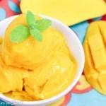 Healthy Mango Sorbet 2 mangos cubed and frozen Splash of coconut milk 1.