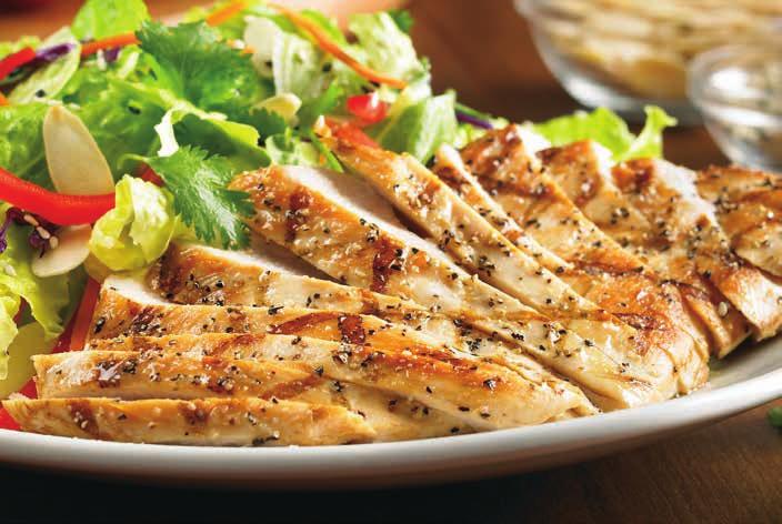 99 Top with grilled or crispy chicken 13.99 S SESAME SALAD* Mixed greens, red peppers, chopped cilantro, sliced almonds and sesame seeds tossed in sesame vinaigrette.