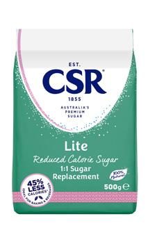 colour and taste to CSR Raw Sugar, therefore can be directly replace raw sugar in recipes Lite Reduced Calorie Sugar 45% less calories than white sugar A blend of