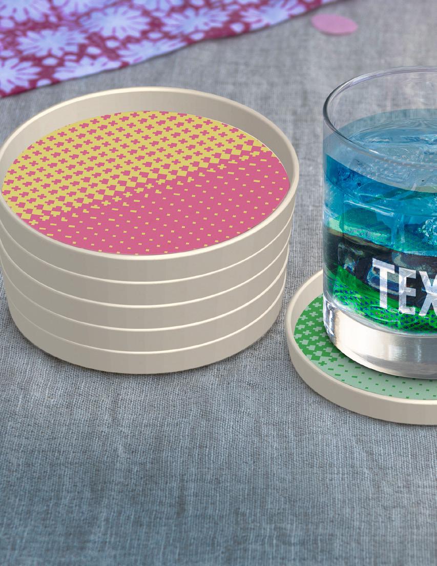 NEW! You d never know our new coasters and trays are made of bamboo fiber elegant, lightweight, and eco-friendly!
