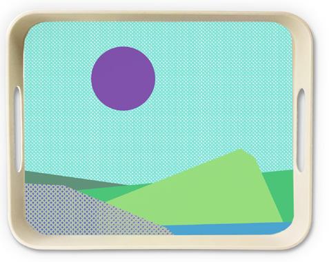 trays, each enhanced with charmingly abstract landscapes and elegantly cheerful colors. No.