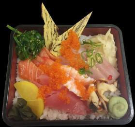 90 Raw salmon over sushi rice TEKKA DON $ 16.