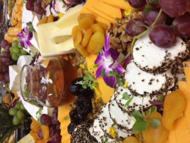 Party Platters (20 person minimum on each platter) Artisanal Cheese Board Chef s selection of international and domestic cheeses garnished with fresh + dried fruit, candied pecans, honey + served