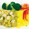 Poultry Dishes CHICKEN CURRY MILD 1739kJ 417Cal Tender chicken pieces in a mild curry sauce with