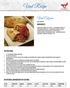 Veal Recipe. Veal Calzone. Ingredients: instructions: Nutritional Information per serving: