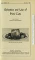Selection and Use of Pork Cuts