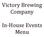 Victory Brewing Company. In- House Events Menu