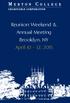 Reunion Weekend & Annual Meeting Brooklyn, NY April 10-12, 2015