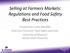 Selling at Farmers Markets: Regulations and Food Safety Best Practices