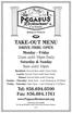 TAKE-OUT MENU DRIVE-THRU OPEN Monday - Friday 11am until 10pm Daily Saturday & Sunday 9am until 10pm