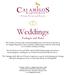 Weddings. Packages and Rates