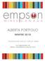 ALBERTA PORTFOLIO WINTER Toll Free: EMPSON1 ( )