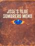 JOSE s Blue Sombrero menu