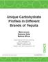 Unique Carbohydrate Profiles In Different Brands of Tequila