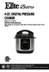 4 QT. DIGITAL PRESSURE COOKER Model: EPC-414(A~Z) INSTRUCTION MANUAL Before operating your new appliance, please read all instructions carefully and