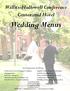 Wedding Menus. Willits-Hallowell Conference Center and Hotel