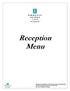 Reception Menu. All prices are subject to 23% Service charge and applicable 1% Municipality Tax and 10.5% Sales Tax Prices are subject to change