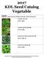 2017 KDL Seed Catalog Vegetable