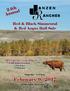 RA NZEN. February 9, th Annual. Red & Black Simmental & Red Angus Bull Sale ANCHES