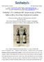 Sotheby s To Celebrate 40 th Anniversary of Wine Sales with a Two Day Auction in London