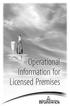 Operational Information for Licensed Premises