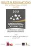RULES & REGULATIONS BEST INTERNATIONAL CATERER CONTEST