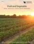 Fruit and Vegetable 2016 ANNUAL RESEARCH REPORT. University of Kentucky College of Agriculture, Food and Environment Agricultural Experiment Station