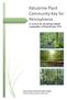 Palustrine Plant Community Key for Pennsylvania A resource for classifying wetland communities of Pennsylvania, USA