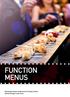 FUNCTION MENUS. Palmerston North Conference & Function Centre Central Energy Trust Arena
