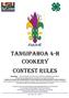 Tangipahoa 4-H Cookery Contest Rules
