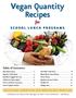 Vegan Quantity Recipes