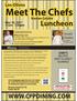 Meet The Chefs  Menu. May 10, am - 1:30pm. Arnold Zavalza CHEF S RECIPES MEET & GREET SIGNINGS
