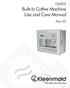 Built-in Coffee Machine Use and Care Manual