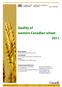 Quality of western Canadian wheat 2011