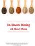 In-Room Dining 24-Hour Menu