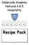 Calderside Academy National 4 & 5 Hospitality. Recipe Pack