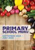 primary school menu SeptembEr July 2019