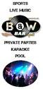 sports live music Private parties Karaoke pool