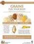 GRAINS FUEL YOUR BODY GRAINS ARE RICH IN CARBOHYDRATES, THE MAJOR SOURCE OF FUEL FOR BOTH YOUR BRAIN AND BODY.