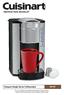 INSTRUCTION BOOKLET. Compact Single-Serve Coffeemaker SS-6C