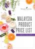 MALAYSIA PRODUCT PRICE LIST