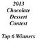 2013 Chocolate Dessert Contest. Top 6 Winners